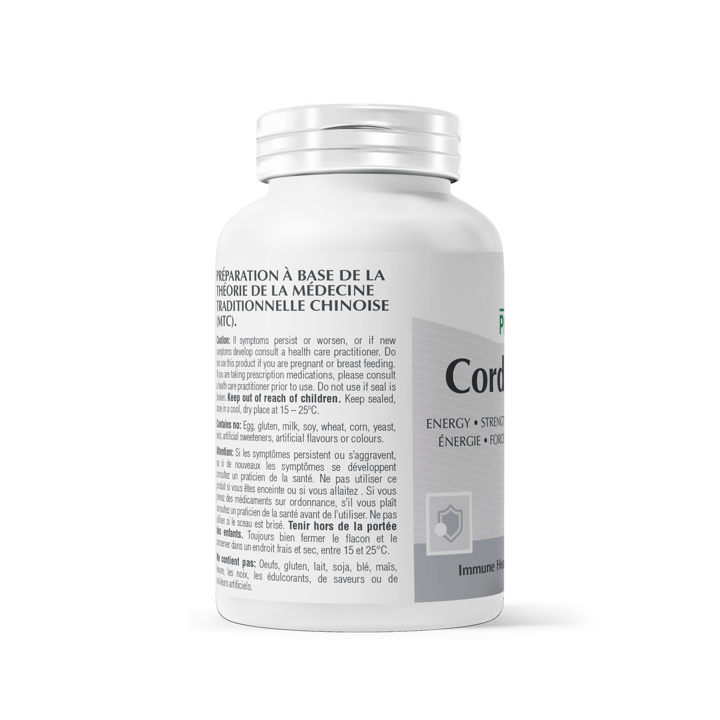 Cordyceps Forte supplement bottle designed to enhance energy and combat fatigue.