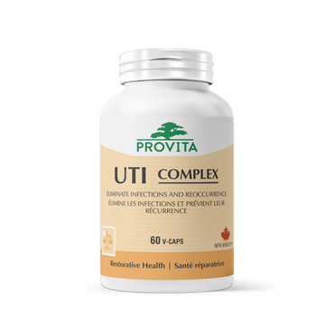 UTI Complex supplement bottle designed to eliminate infections and support urinary health.
