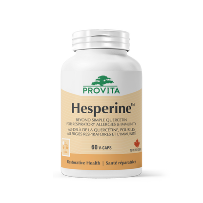 Hesperine™ supplement by Provita for respiratory allergies and immune support, featuring 60 V-Caps.